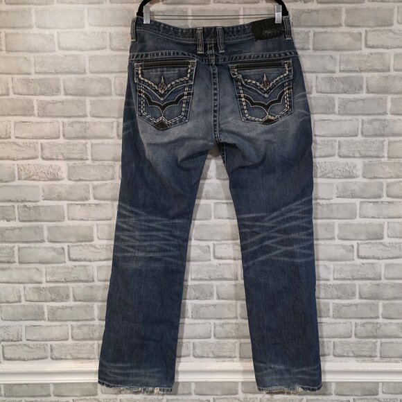 Affliction Black Premium Cooper Denim Jeans Men 36 Long Distressed Casual Grunge - Picture 3 of 10